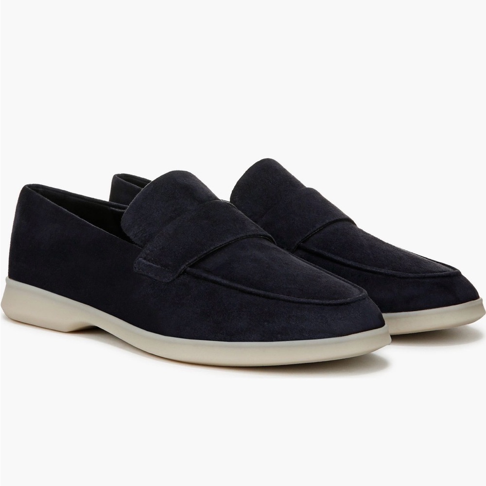 Vince Bigsur Moc Toe Navy Loafers